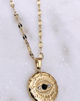 Onyx Evil Eye CZ Necklace