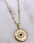 Onyx Evil Eye CZ Necklace